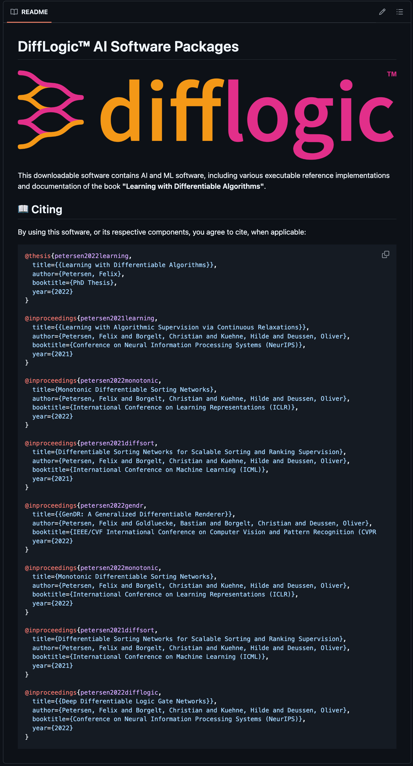 DiffLogic™ Downloadable Software Packages for AI